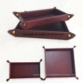 Customized Logo Faux Leather Desktop Snap Key Tray